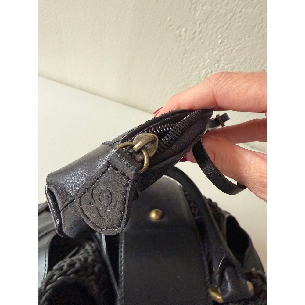 Alexander McQueen Black Leather Crochet Novak Satchel Bag with Pouch Handbag - Picture 8 of 14